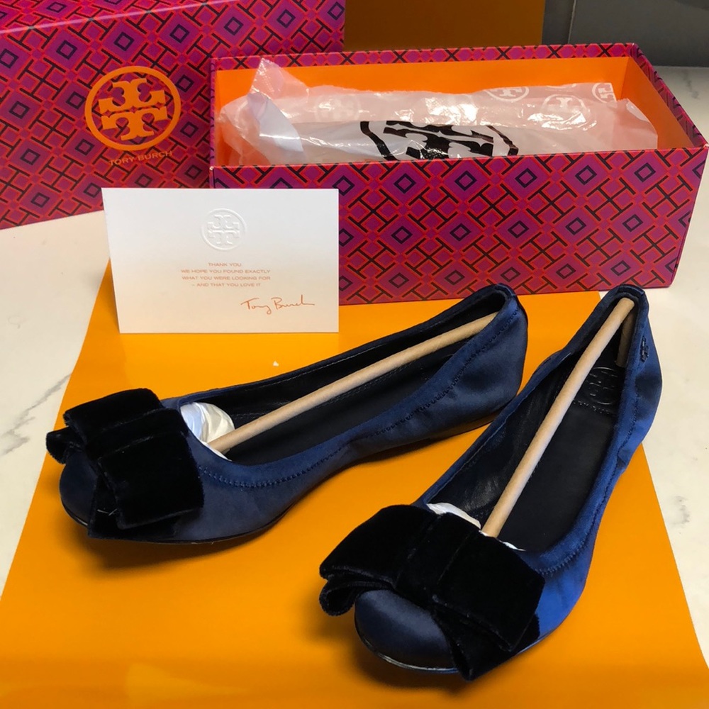 Tory Burch Viola Bow Ballet Flat, Navy